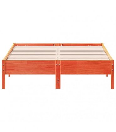 vidaXL Bed Frame | Wax Brown | Solid Pine Wood | Double | Heavy Weight Endurance — Size: 140 x 190 cm