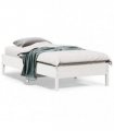 vidaXL Bed Frame | White | Solid Pine Wood, Plywood | Small Single | Simple — Size: 75 x 190 cm