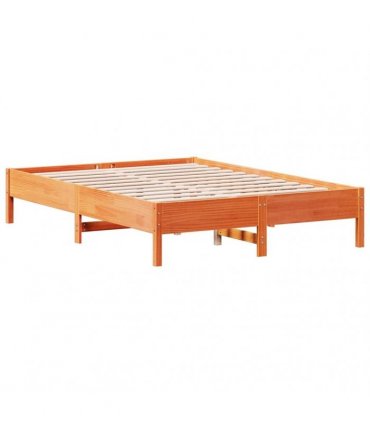 vidaXL Bed Frame | Wax brown | Solid pine wood | 140 x 200 cm | Modern