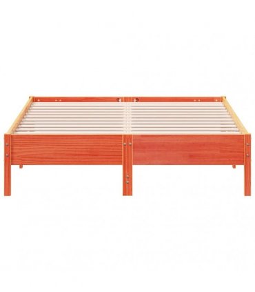 vidaXL Bed Frame | Wax brown | Solid pine wood | 140 x 200 cm | Modern