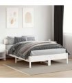 vidaXL Bed Frame without Mattress White 120x200 cm Solid Wood Pine — Size: 120 x 200 cm — V0672046565