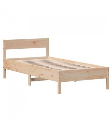 vidaXL Bed Frame without Mattress 75x190 cm Small Single Solid Wood Pine — Colour: natural, Size: 75 x 190 cm — V0672046566