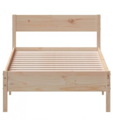 vidaXL Bed Frame without Mattress 75x190 cm Small Single Solid Wood Pine — Colour: natural, Size: 75 x 190 cm — V0672046566