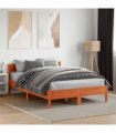 vidaXL Bed Frame without Mattress Wax Brown 140x190 cm Solid Wood Pine — Size: 140 x 190 cm — V0672046567