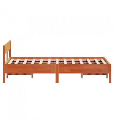 vidaXL Bed Frame without Mattress Wax Brown 140x190 cm Solid Wood Pine — Size: 140 x 190 cm — V0672046567