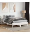 vidaXL Bed Frame without Mattress White 140x190 cm Solid Wood Pine — Size: 140 x 190 cm — V0672046569