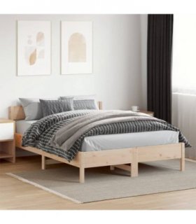 vidaXL Bed Frame without Mattress 140x200 cm Solid Wood Pine — Colour: natural, Size: 140 x 200 cm — V0672046589