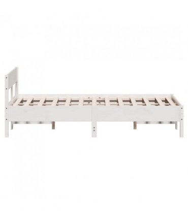 vidaXL Bed Frame without Mattress White 160x200 cm Solid Wood Pine — Size: 160 x 200 cm — V0672046590
