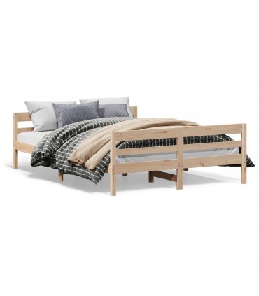 vidaXL Bed Frame without Mattress 120x200 cm Solid Wood Pine — Colour: natural, Size: 120 x 200 cm — V0672046595