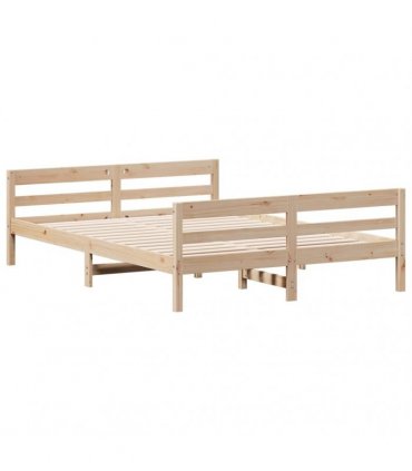 vidaXL Bed Frame without Mattress 120x200 cm Solid Wood Pine — Colour: natural, Size: 120 x 200 cm — V0672046595