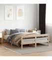 vidaXL Bed Frame without Mattress 140x200 cm Solid Wood Pine — Colour: natural, Size: 140 x 200 cm — V0672046596