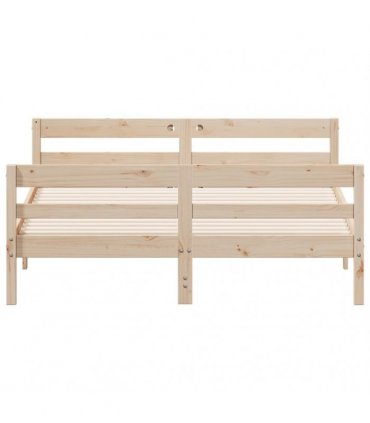 vidaXL Bed Frame without Mattress 140x200 cm Solid Wood Pine — Colour: natural, Size: 140 x 200 cm — V0672046596