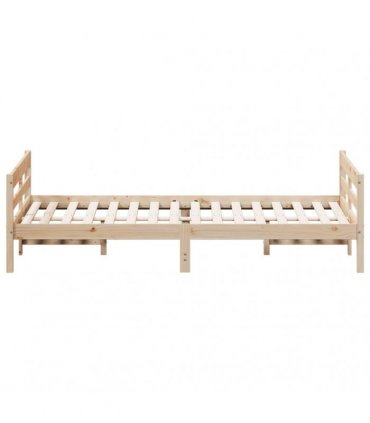 vidaXL Bed Frame without Mattress 140x200 cm Solid Wood Pine — Colour: natural, Size: 140 x 200 cm — V0672046596