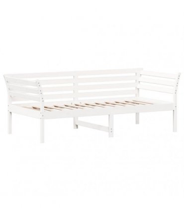 vidaXL Day Bed without Mattress White 90x190 cm Single Solid Wood Pine — Size: 90 x 190 cm — V0672046623