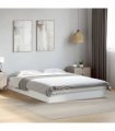 vidaXL Bed Frame without Mattress White 135x190 cm Double Engineered Wood — Size: 135 x 190 cm