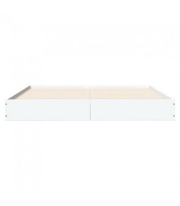 vidaXL Bed Frame without Mattress White 135x190 cm Double Engineered Wood — Size: 135 x 190 cm