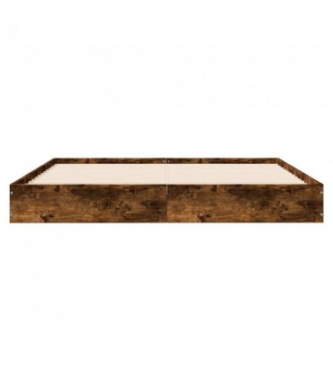 vidaXL Bed Frame without Mattress Smoked Oak 140x200 cm Engineered Wood — Size: 140 x 200 cm