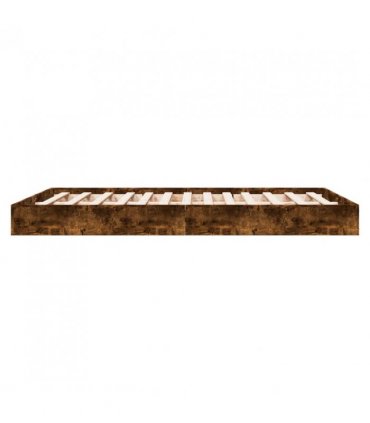 vidaXL Bed Frame without Mattress Smoked Oak 140x200 cm Engineered Wood — Size: 140 x 200 cm