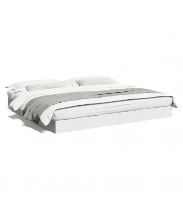 vidaXL Bed Frame without Mattress White 180x200 cm Engineered Wood — Size: 180 x 200 cm