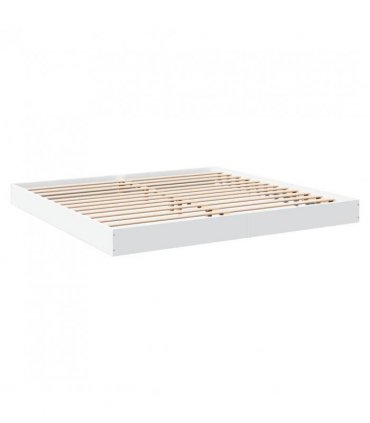 vidaXL Bed Frame without Mattress White 180x200 cm Engineered Wood — Size: 180 x 200 cm