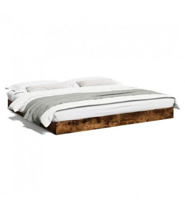 vidaXL Bed Frame without Mattress Smoked Oak 180x200 cm Engineered Wood — Size: 180 x 200 cm