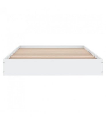 vidaXL Bed Frame without Mattress White 90x190 cm Single Engineered Wood — Size: 90 x 190 cm