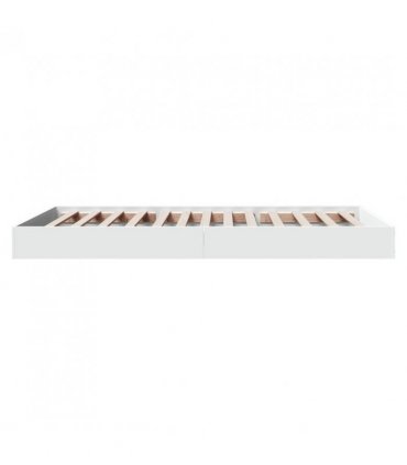 vidaXL Bed Frame without Mattress White 90x190 cm Single Engineered Wood — Size: 90 x 190 cm