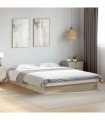 vidaXL Bed Frame without Mattress Sonoma Oak 140x200 cm Engineered Wood — Size: 140 x 200 cm