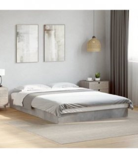 vidaXL Bed Frame without Mattress Concrete Grey 140x200 cm — Size: 140 x 200 cm — V0672046646