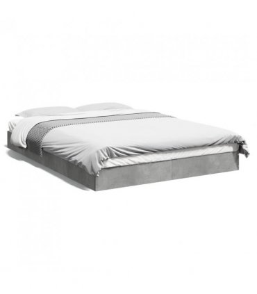 vidaXL Bed Frame without Mattress Concrete Grey 140x200 cm — Size: 140 x 200 cm — V0672046646