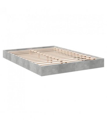 vidaXL Bed Frame without Mattress Concrete Grey 140x200 cm — Size: 140 x 200 cm — V0672046646