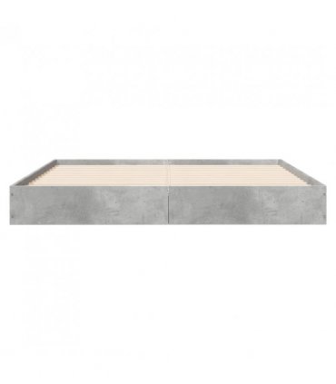 vidaXL Bed Frame without Mattress Concrete Grey 140x200 cm — Size: 140 x 200 cm — V0672046646