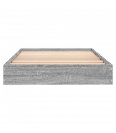 vidaXL Bed Frame without Mattress Grey Sonoma 75x190 cm Small Single Engineered Wood — Size: 75 x 190 cm