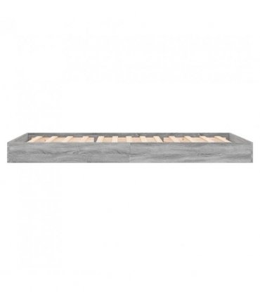 vidaXL Bed Frame without Mattress Grey Sonoma 75x190 cm Small Single Engineered Wood — Size: 75 x 190 cm