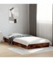 vidaXL Bed Frame without Mattress Smoked Oak 75x190 cm Small Single Engineered Wood — Size: 75 x 190 cm