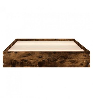 vidaXL Bed Frame without Mattress Smoked Oak 75x190 cm Small Single Engineered Wood — Size: 75 x 190 cm