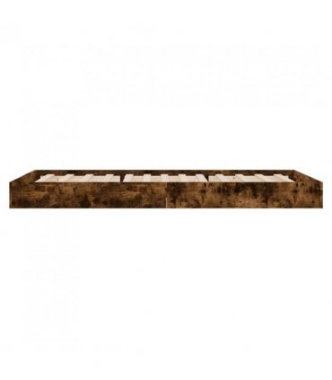 vidaXL Bed Frame without Mattress Smoked Oak 75x190 cm Small Single Engineered Wood — Size: 75 x 190 cm