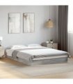 vidaXL Bed Frame without Mattress Grey Sonoma 140x200 cm Engineered Wood — Size: 140 x 200 cm