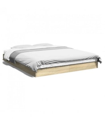 vidaXL Bed Frame without Mattress Sonoma Oak 160x200 cm Engineered Wood — Size: 160 x 200 cm