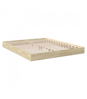 vidaXL Bed Frame without Mattress Sonoma Oak 160x200 cm Engineered Wood — Size: 160 x 200 cm