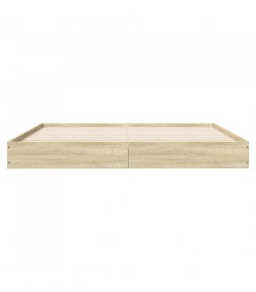 vidaXL Bed Frame without Mattress Sonoma Oak 160x200 cm Engineered Wood — Size: 160 x 200 cm