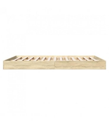vidaXL Bed Frame without Mattress Sonoma Oak 160x200 cm Engineered Wood — Size: 160 x 200 cm