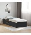 vidaXL Bed Frame without Mattress Black 75x190 cm Small Single Engineered Wood — Size: 75 x 190 cm