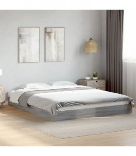 vidaXL Bed Frame without Mattress Grey Sonoma 160x200 cm Engineered Wood — Size: 160 x 200 cm
