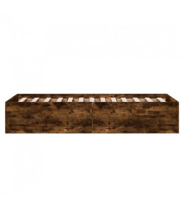 vidaXL Bed Frame without Mattress Smoked Oak 75x190 cm Small Single Engineered Wood — Size: 75 x 190 cm — V0672046662