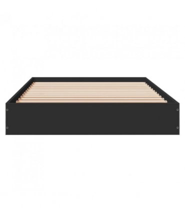 vidaXL Bed Frame without Mattress Black 75x190 cm Small Single Engineered Wood — Size: 75 x 190 cm — V0672046663