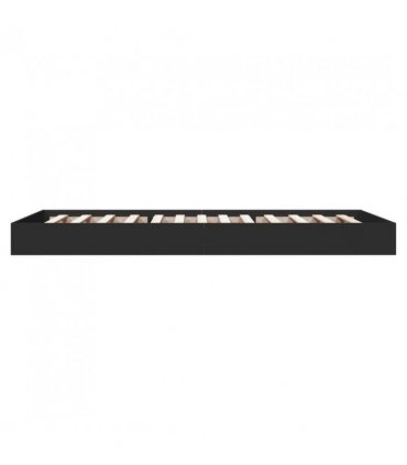 vidaXL Bed Frame without Mattress Black 75x190 cm Small Single Engineered Wood — Size: 75 x 190 cm — V0672046663