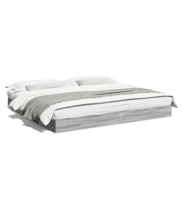 vidaXL Bed Frame without Mattress Grey Sonoma 180x200 cm Engineered Wood — Size: 180 x 200 cm
