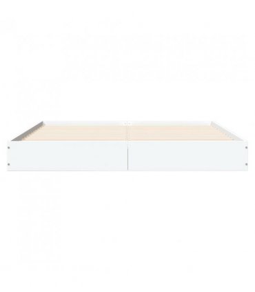 vidaXL Bed Frame without Mattress White 140x200 cm Engineered Wood — Size: 140 x 200 cm