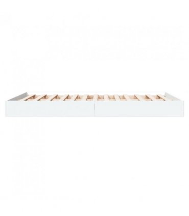 vidaXL Bed Frame without Mattress White 140x200 cm Engineered Wood — Size: 140 x 200 cm